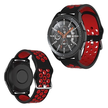 Samsung Galaxy Watch (46mm) / Gear S3 / S3 Frontier kaksivärinen silikoninen kellonauha - Musta / Punainen
