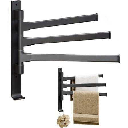 Handdukshängare - 3-Arm Hållare Stege 180 Graders Justerbar För Badrum/Kök Ingen Borrning Självhäftande Väggmonterad Torkning Badrum Roterbar_yu
