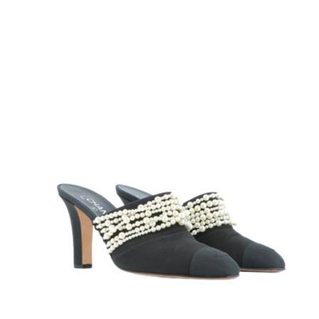 Chanel Vintage Pre-owned Mules svart, Dam Vintage Skor, Dam, Storlek: 39 EU