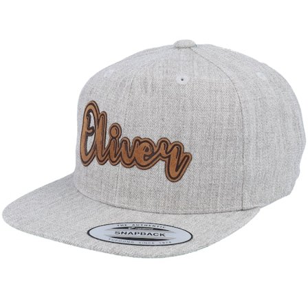 Kiddo Cap - Kids Oliver Engraved Patch Heather Grey Snapback Snapback Grey Cap - @ Hatstore