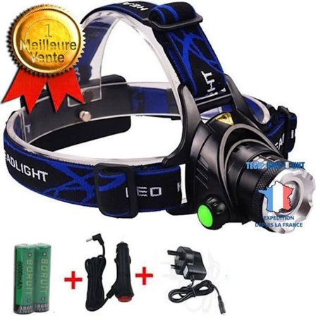 Huvudlampa - TD - Zoom 1800 Lumen - Aluminium - 9 LED UV - Uppladdningsbar