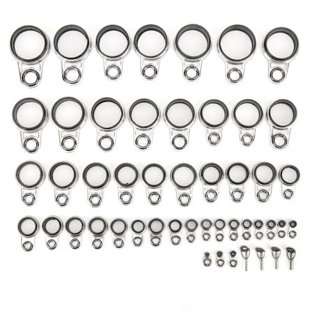 49 i 1 set Universal Rock Casting Tackle Fiske Spö Guider Linje Ringar Topp Tips