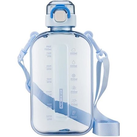 Sportvattenflaska 750ml, läckagesäker dricksflaska, gymvattenflaska, vattenflaska med hälsosamt material för resor, picknick, camping, vandring Blå