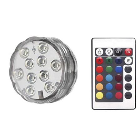 Nedsænkbare LED-poollamper med RF-fjernbetjening Farveskiftende Vandtæt undervandslampe til pool dam 1 stk