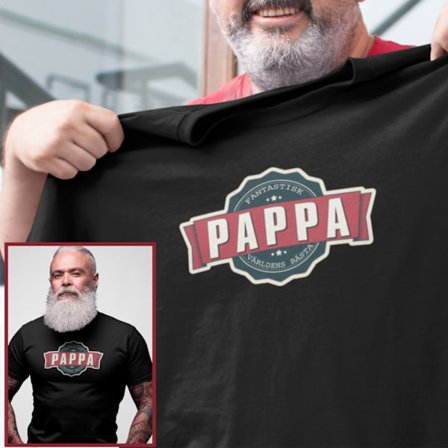 T-shirt med Pappa vintage stil färg tryck