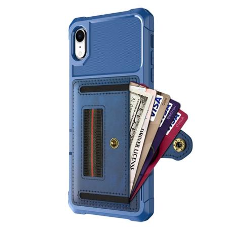 iPhone XR - Skal med Korthållare Blå