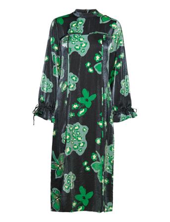 Objflora L/S Long Dress 125 Dresses Cocktail Dresses Svart Object*Betinget Tilbud