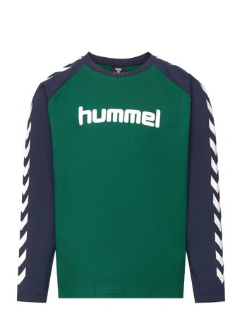 Hmlboys T-Shirt L/S Sport T-shirts Long-sleeved T-Skjorte Green Hummel