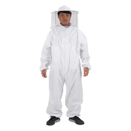 Birøkt-drakt Profesjonelt Anti-bi Beskyttende Utstyr med Slørhette Full Beskyttelse for Birøkt Birøkter-Hvit