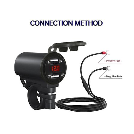 Motorcykel Mobiltelefon Laddare Styre Stativ Bil Laddare Dubbel Usb Snabbladdning 3.1a Med Spänning D