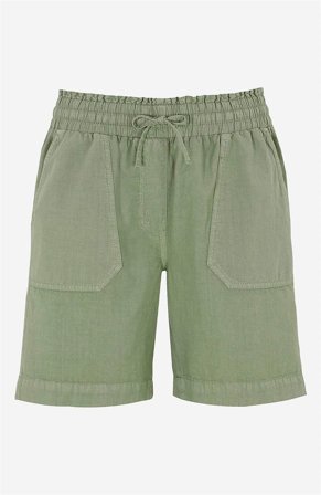 Cellbes of Sweden - Shorts i vasket bomull i lys kakigrønn for damer i størrelse 36