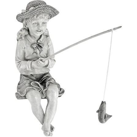 Kalastuslapsveistos,puutarha Kalastajapatsas Hartsi Kalastustyttö Veistos Koristeellinen piha Kalastuslapsen hahmo Fishing Boy Sculpture