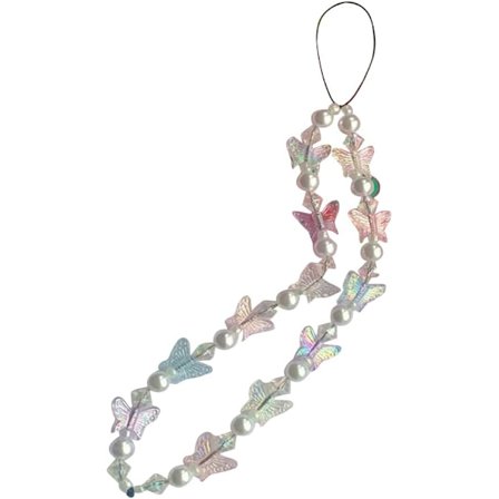 Mobiltelefon Lanyard, Telefonkæde, Farverig Perle med Vedhæng Skridsikker Armbånd, Akryl Charm Lanyard Armbåndssnor Rem Kvinder Piger