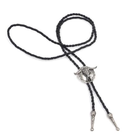 Western Vintage Bolo Tie Cowboy Tie Longhorn Bull Bolo Tie Native American Bolo Tie för män Cowboy Slips Western Bolo Thai silver