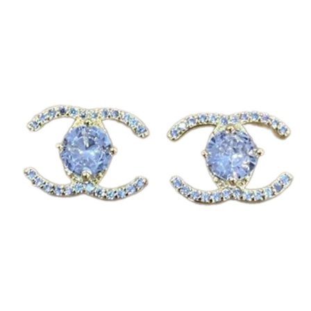 Ørestikker Dobbelt C Krystal Udsøgte Øreringe til Kvinder Bryllupssmykker til Dame Kvinder Piger Kæreste Sølv[WSY]