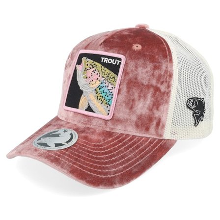 Skillfish - Pink - trucker - Cap - Rainbow Trout Box Velvet New Peach/Ivory A-frame Trucker - Hatstore