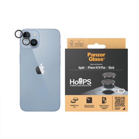 Panzer Hoops Black Camera Lens Protector iPhone 14 | Plus PanzerGlass - High quality tempered glass screen protector