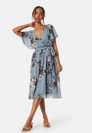 Goddiva-Flutter Floral Midi Dress-M (UK12)