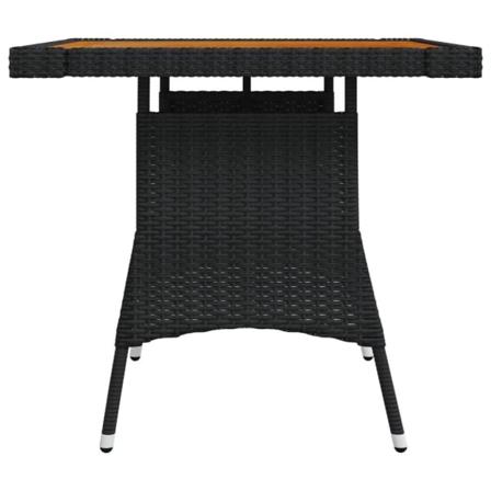 Vidaxl Trädgårdsbord Svart 70x70x72 Cm Konstrotting Och Massiv A Svart
