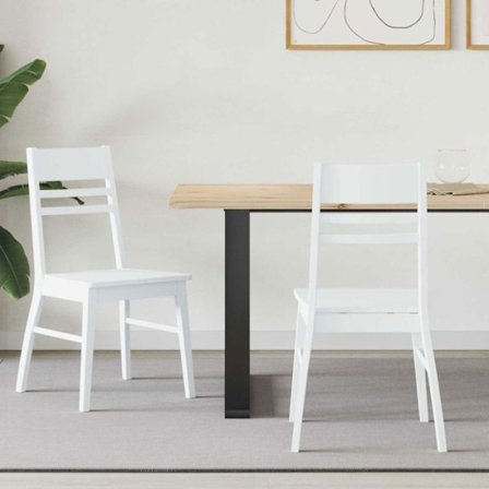 VidaXL 2-pack matstolar Vit 43 x 54 x 89 cm