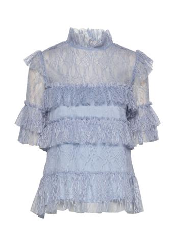 Rachel Blouse Blouses Short-sleeved Blå By Malina