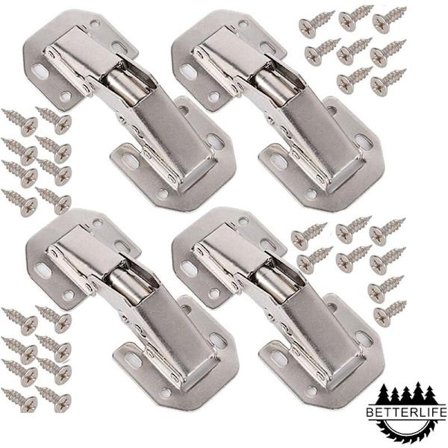 4 st gångjärn, vikbara rostfria köksskåps gångjärn justerbara 90 grader