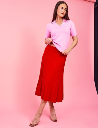 Jumperfabriken Klara Skirt - Red - M