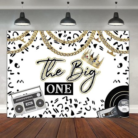 Hip Hop 1:a födelsedagsbakgrund 7x5ft Leopard Vår Notorious Is The Big One Party Dekoration Old School Rap The Big One Första födelsedagen Fotografi 