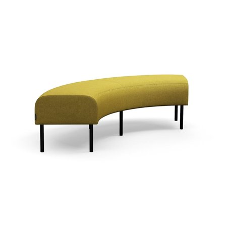 Modular bench VARIETY, 90° corner, fabric Blues CSII, gold