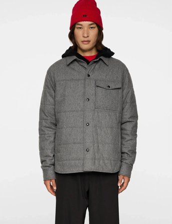 J. Lindeberg Nelson Padded Quilt Overshirt - Grey - XXL