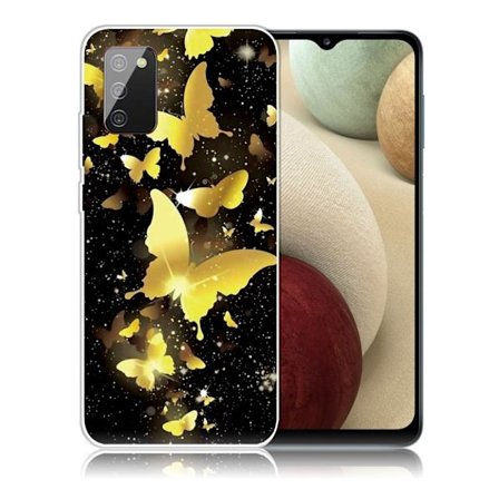 Butterfly läder Samsung Galaxy A02s fodral - Guld