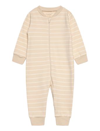 Nightsuit W.zipper Pyjama Sie Jumpsuit Haalari Beige Fixoni