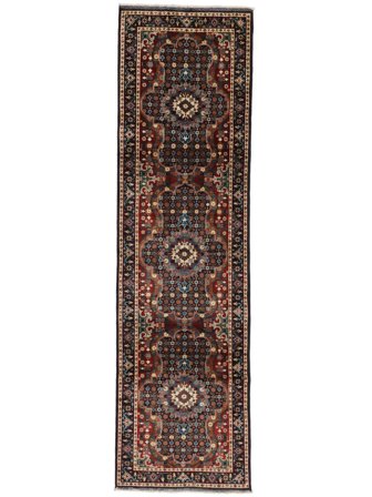 Kunduz Rug Oriental Runner Black/Brown (Wool, Afghanistan)