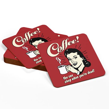 4-pack - Glasunderlägg Retro - Underlägg för glas, flerfärgad