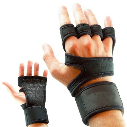 Powerlifting Workout Handske Gym Workout Handske Lyftgrepp Pull Up Grips Kuddar Lyftande svettsäker dyna med 4 Finger-loopar