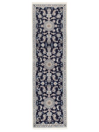 Handgeknüpft Persischer Nain Teppich 78X279 Dunkelgrau/Schwarz