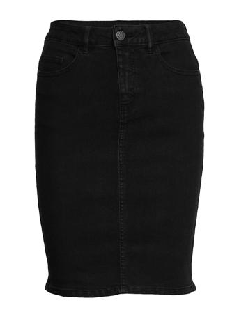 Vmhot Nine Hw Dnm Pencil Skirt Ga Knælang Nederdel Sort Vero Moda