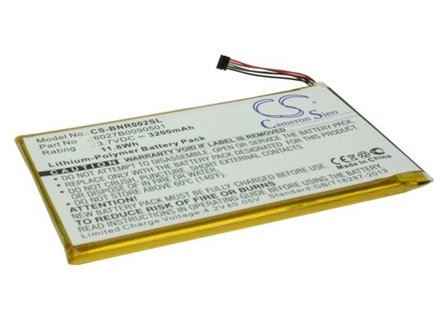 Batteri for e-bok, e-leser for Barnes & Noble NOOK colour, DR-NK02, Nook Tablet etc.