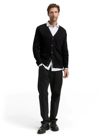 Tom Tailor Cotton Cashmere Cardigan - Black - XL