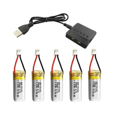 5 kpl akku 3.7v 180 Mah 5 in 1 laturilla Rc Drone A20 A20w varaosat Lipo Akku Rc Pa