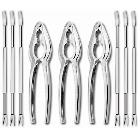 12 Dele Krabbeskaller Gafler Sæt Seafood Værktøj Hummerben Åbner Køkkentilbehør