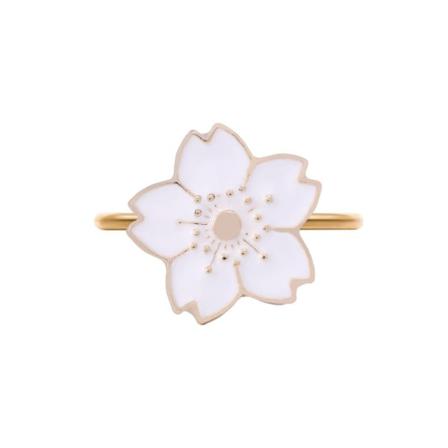 Blomsterserviettring Munnring Hvit