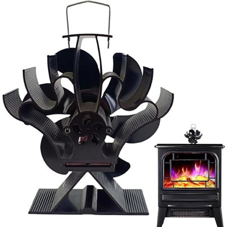 Vedspisfläkt | Värme driven spisfläkt - Luftcirkulerande tillbehör för pelletskamin, värmare, öppen spis