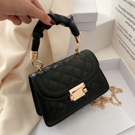 Dame PU Læder Skuldertasker Lille Messenger Kvinde Mode Kæde Rombeformet Crossbody Taske Damer Mini Håndtasker