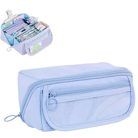 Large Pencil Case, Multifunctional Pen Box, Waterproof Travel Pencil Case with Zipper, Pen Holder, for Students and Office