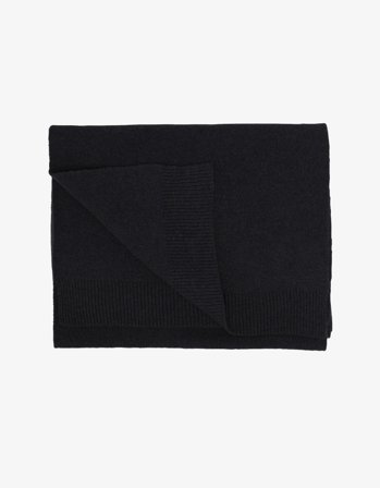 Merino Wool Scarf - Deep Black
