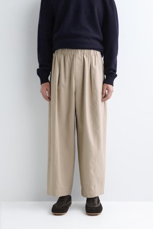 COS Cotton Cropped Barrel-Leg Trousers in Beige - Men