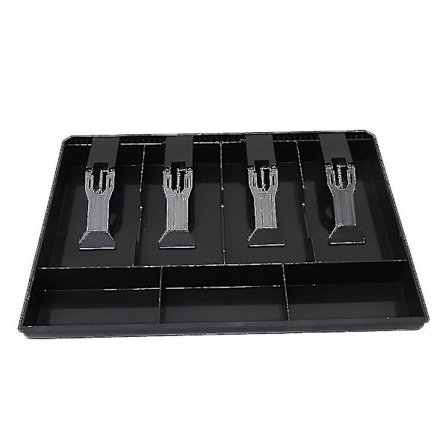 Sort Pengekasse Skuffe 4 Seddel 3 Mønt Kasserer Ryddelig Boks Til Penge Opbevaring