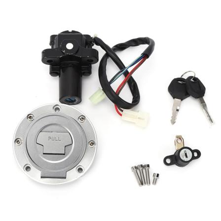 Sytytysvirta-avaimen polttoainesäiliön korkin istuinlukon avainsarja sopii Yamaha YZF R6/ YZF R1/ FZ6/ FZ09/ FZ6R