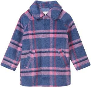 Creamie Checked Wool Coat Vintage Indigo 86 cm - Coats and jackets - 86 CM - Blue